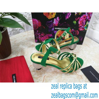 Dolce  &  Gabbana Spherical Acrylic Heel 6.5cm Suede Sandals Green 2021
